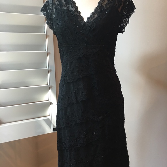 marina black lace dress
